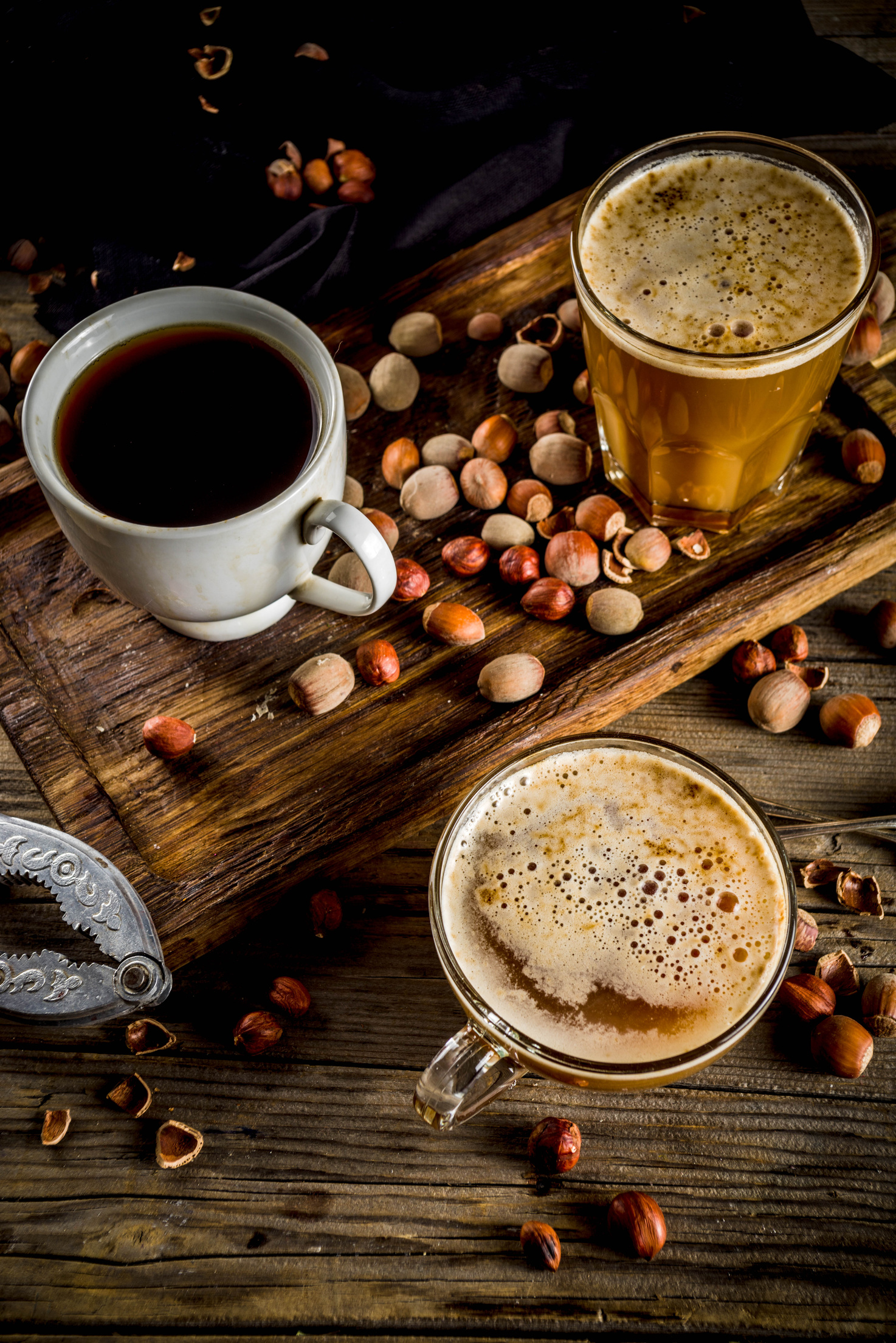 Homemade hazelnut coffee latte
